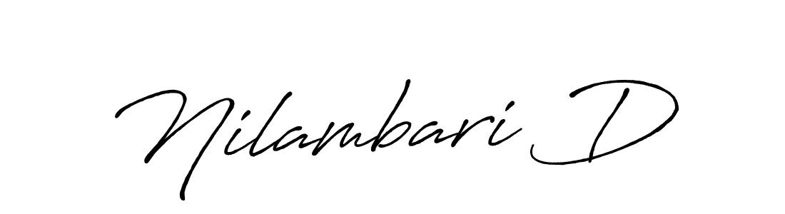 Make a beautiful signature design for name Nilambari D. With this signature (Antro_Vectra_Bolder) style, you can create a handwritten signature for free. Nilambari D signature style 7 images and pictures png