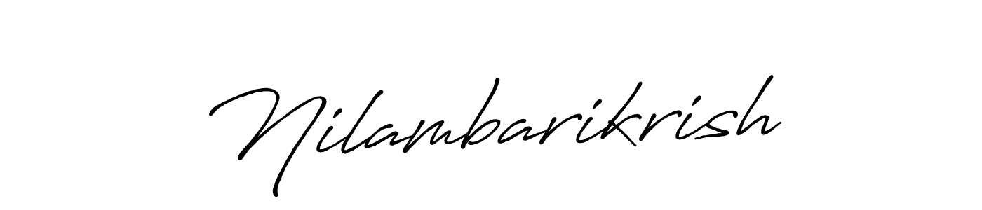 Antro_Vectra_Bolder is a professional signature style that is perfect for those who want to add a touch of class to their signature. It is also a great choice for those who want to make their signature more unique. Get Nilambarikrish name to fancy signature for free. Nilambarikrish signature style 7 images and pictures png