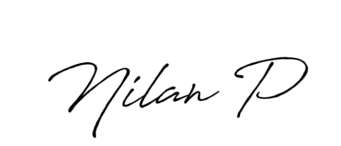 How to make Nilan P signature? Antro_Vectra_Bolder is a professional autograph style. Create handwritten signature for Nilan P name. Nilan P signature style 7 images and pictures png