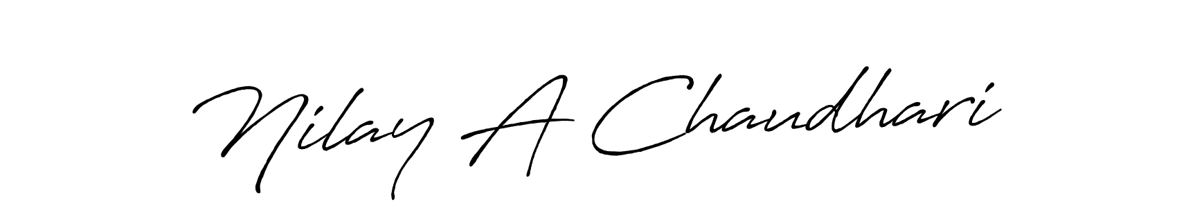 Create a beautiful signature design for name Nilay A Chaudhari. With this signature (Antro_Vectra_Bolder) fonts, you can make a handwritten signature for free. Nilay A Chaudhari signature style 7 images and pictures png