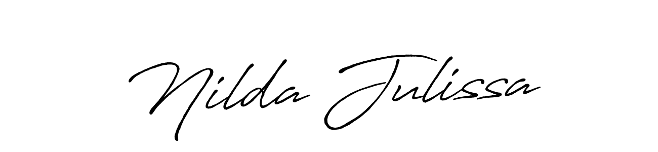 You can use this online signature creator to create a handwritten signature for the name Nilda Julissa. This is the best online autograph maker. Nilda Julissa signature style 7 images and pictures png