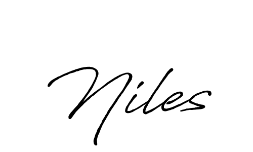 Make a beautiful signature design for name Niles. With this signature (Antro_Vectra_Bolder) style, you can create a handwritten signature for free. Niles signature style 7 images and pictures png