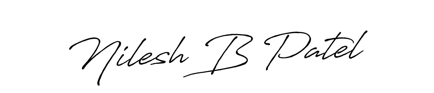 Design your own signature with our free online signature maker. With this signature software, you can create a handwritten (Antro_Vectra_Bolder) signature for name Nilesh B Patel. Nilesh B Patel signature style 7 images and pictures png