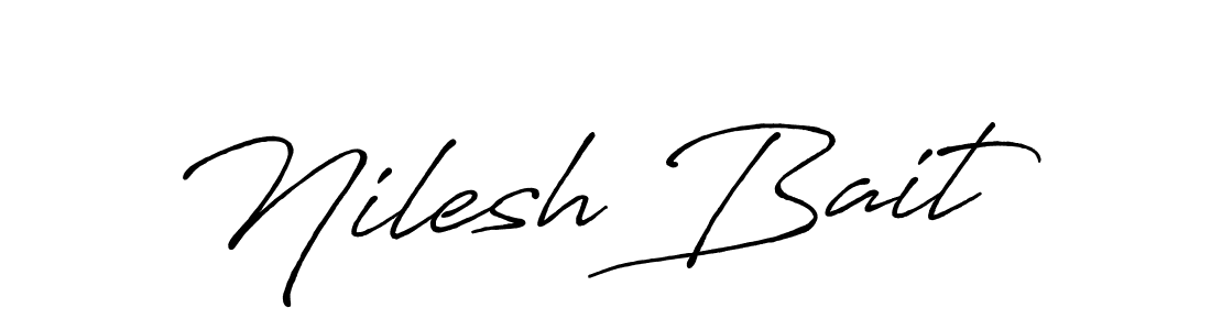 Here are the top 10 professional signature styles for the name Nilesh Bait. These are the best autograph styles you can use for your name. Nilesh Bait signature style 7 images and pictures png