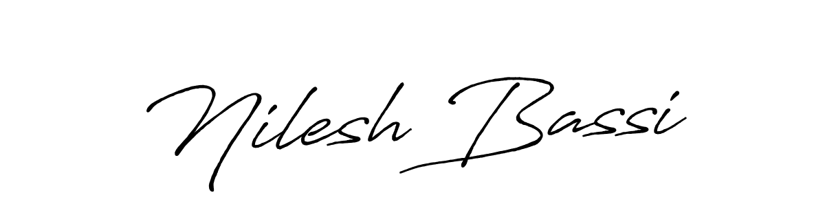 Use a signature maker to create a handwritten signature online. With this signature software, you can design (Antro_Vectra_Bolder) your own signature for name Nilesh Bassi. Nilesh Bassi signature style 7 images and pictures png