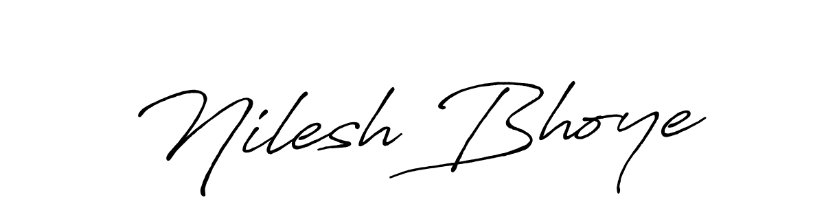 Use a signature maker to create a handwritten signature online. With this signature software, you can design (Antro_Vectra_Bolder) your own signature for name Nilesh Bhoye. Nilesh Bhoye signature style 7 images and pictures png