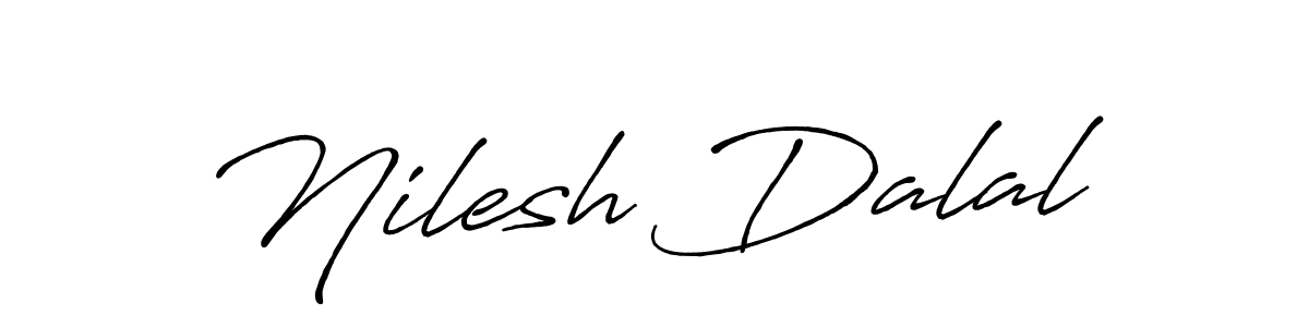 Make a beautiful signature design for name Nilesh Dalal. With this signature (Antro_Vectra_Bolder) style, you can create a handwritten signature for free. Nilesh Dalal signature style 7 images and pictures png