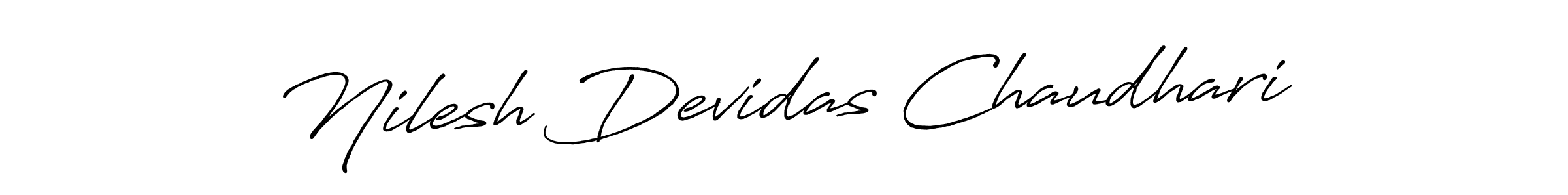 Antro_Vectra_Bolder is a professional signature style that is perfect for those who want to add a touch of class to their signature. It is also a great choice for those who want to make their signature more unique. Get Nilesh Devidas Chaudhari name to fancy signature for free. Nilesh Devidas Chaudhari signature style 7 images and pictures png