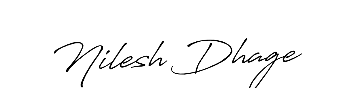 Design your own signature with our free online signature maker. With this signature software, you can create a handwritten (Antro_Vectra_Bolder) signature for name Nilesh Dhage. Nilesh Dhage signature style 7 images and pictures png