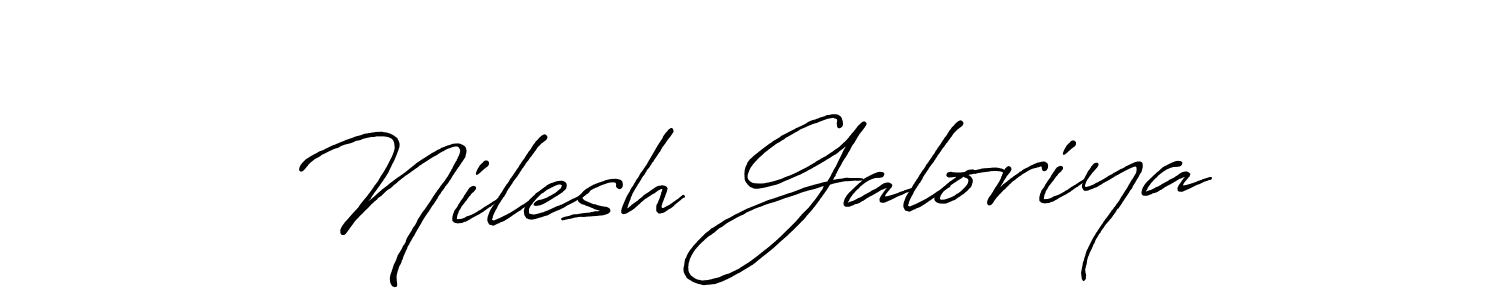 How to make Nilesh Galoriya name signature. Use Antro_Vectra_Bolder style for creating short signs online. This is the latest handwritten sign. Nilesh Galoriya signature style 7 images and pictures png