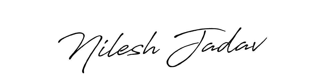 This is the best signature style for the Nilesh Jadav name. Also you like these signature font (Antro_Vectra_Bolder). Mix name signature. Nilesh Jadav signature style 7 images and pictures png