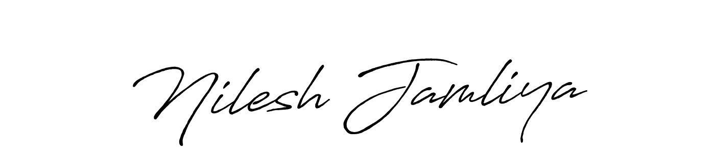 How to make Nilesh Jamliya signature? Antro_Vectra_Bolder is a professional autograph style. Create handwritten signature for Nilesh Jamliya name. Nilesh Jamliya signature style 7 images and pictures png