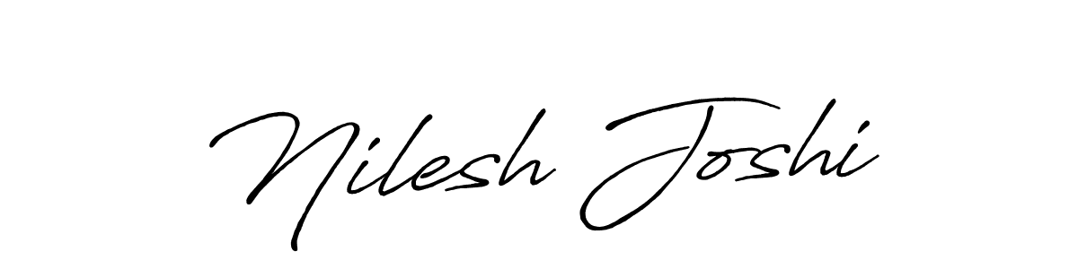 Make a beautiful signature design for name Nilesh Joshi. With this signature (Antro_Vectra_Bolder) style, you can create a handwritten signature for free. Nilesh Joshi signature style 7 images and pictures png