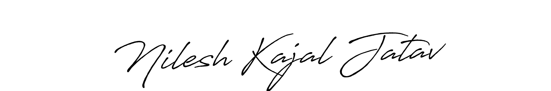 How to make Nilesh Kajal Jatav name signature. Use Antro_Vectra_Bolder style for creating short signs online. This is the latest handwritten sign. Nilesh Kajal Jatav signature style 7 images and pictures png