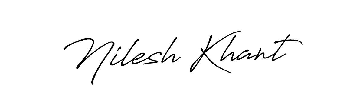 Use a signature maker to create a handwritten signature online. With this signature software, you can design (Antro_Vectra_Bolder) your own signature for name Nilesh Khant. Nilesh Khant signature style 7 images and pictures png