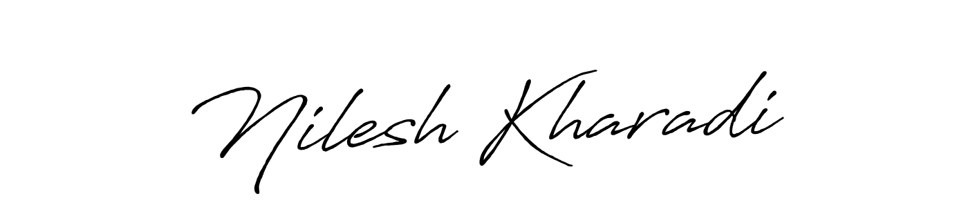Use a signature maker to create a handwritten signature online. With this signature software, you can design (Antro_Vectra_Bolder) your own signature for name Nilesh Kharadi. Nilesh Kharadi signature style 7 images and pictures png