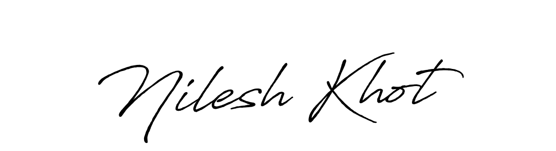 Nilesh Khot stylish signature style. Best Handwritten Sign (Antro_Vectra_Bolder) for my name. Handwritten Signature Collection Ideas for my name Nilesh Khot. Nilesh Khot signature style 7 images and pictures png