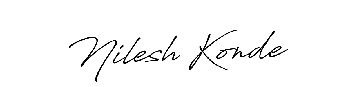 The best way (Antro_Vectra_Bolder) to make a short signature is to pick only two or three words in your name. The name Nilesh Konde include a total of six letters. For converting this name. Nilesh Konde signature style 7 images and pictures png