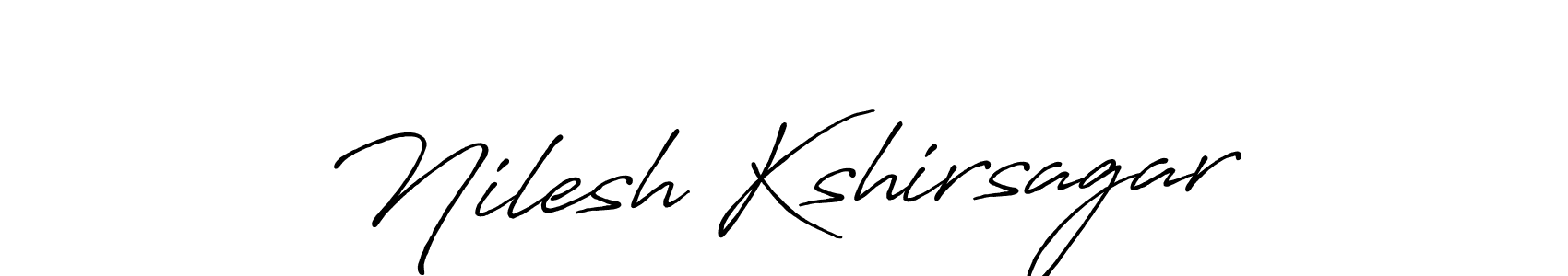 Create a beautiful signature design for name Nilesh Kshirsagar. With this signature (Antro_Vectra_Bolder) fonts, you can make a handwritten signature for free. Nilesh Kshirsagar signature style 7 images and pictures png