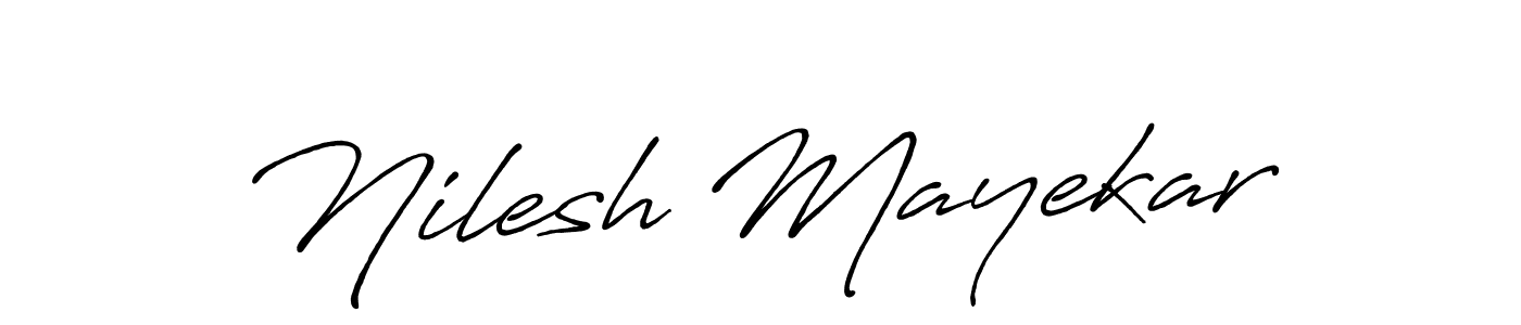 Use a signature maker to create a handwritten signature online. With this signature software, you can design (Antro_Vectra_Bolder) your own signature for name Nilesh Mayekar. Nilesh Mayekar signature style 7 images and pictures png