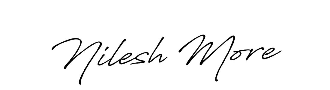 How to make Nilesh More name signature. Use Antro_Vectra_Bolder style for creating short signs online. This is the latest handwritten sign. Nilesh More signature style 7 images and pictures png