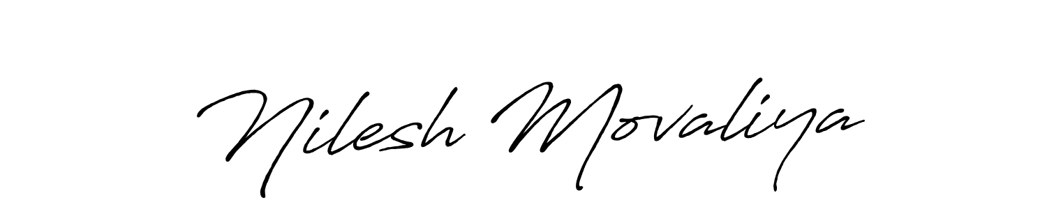 Use a signature maker to create a handwritten signature online. With this signature software, you can design (Antro_Vectra_Bolder) your own signature for name Nilesh Movaliya. Nilesh Movaliya signature style 7 images and pictures png