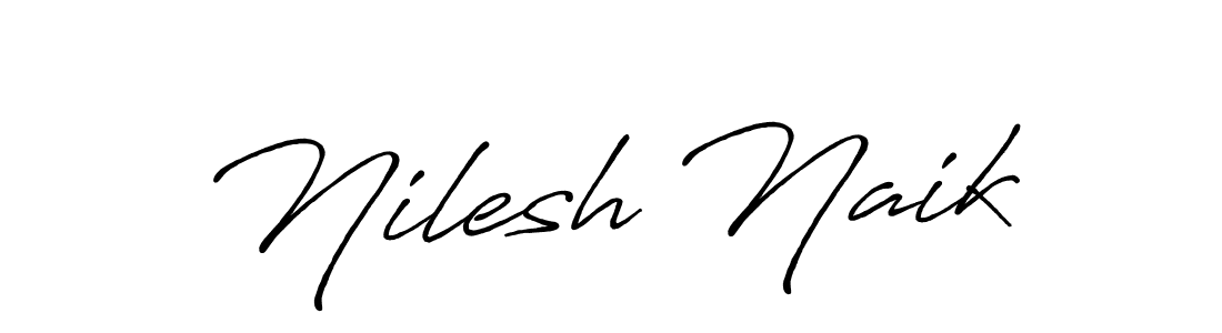 Create a beautiful signature design for name Nilesh Naik. With this signature (Antro_Vectra_Bolder) fonts, you can make a handwritten signature for free. Nilesh Naik signature style 7 images and pictures png