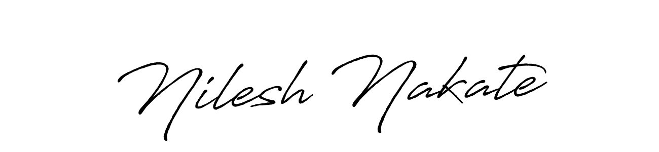 Make a beautiful signature design for name Nilesh Nakate. With this signature (Antro_Vectra_Bolder) style, you can create a handwritten signature for free. Nilesh Nakate signature style 7 images and pictures png