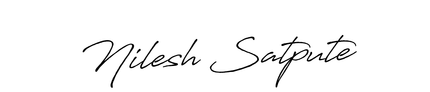 if you are searching for the best signature style for your name Nilesh Satpute. so please give up your signature search. here we have designed multiple signature styles  using Antro_Vectra_Bolder. Nilesh Satpute signature style 7 images and pictures png