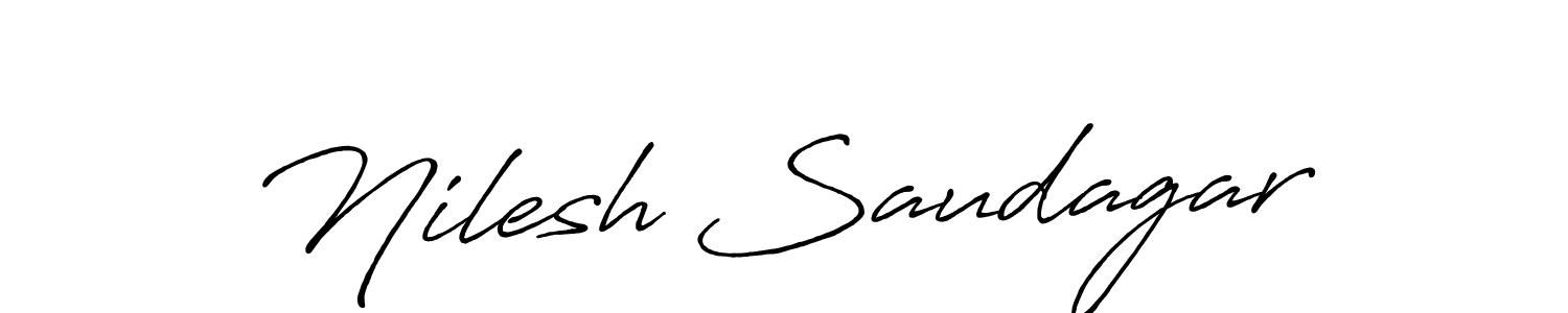 Use a signature maker to create a handwritten signature online. With this signature software, you can design (Antro_Vectra_Bolder) your own signature for name Nilesh Saudagar. Nilesh Saudagar signature style 7 images and pictures png