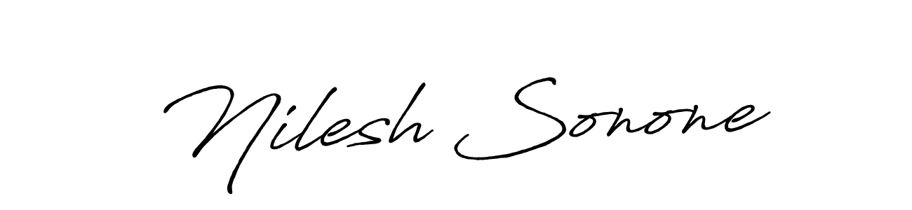 Make a beautiful signature design for name Nilesh Sonone. With this signature (Antro_Vectra_Bolder) style, you can create a handwritten signature for free. Nilesh Sonone signature style 7 images and pictures png