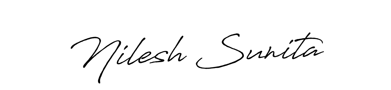 This is the best signature style for the Nilesh Sunita name. Also you like these signature font (Antro_Vectra_Bolder). Mix name signature. Nilesh Sunita signature style 7 images and pictures png