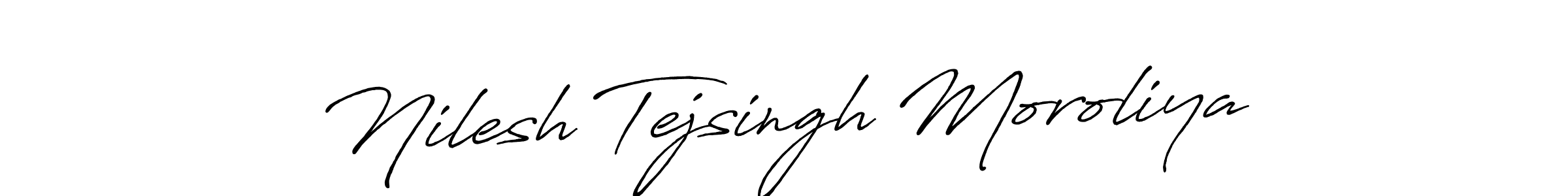 This is the best signature style for the Nilesh Tejsingh Moroliya name. Also you like these signature font (Antro_Vectra_Bolder). Mix name signature. Nilesh Tejsingh Moroliya signature style 7 images and pictures png