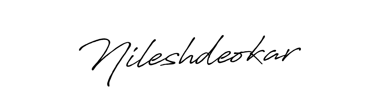 Create a beautiful signature design for name Nileshdeokar. With this signature (Antro_Vectra_Bolder) fonts, you can make a handwritten signature for free. Nileshdeokar signature style 7 images and pictures png