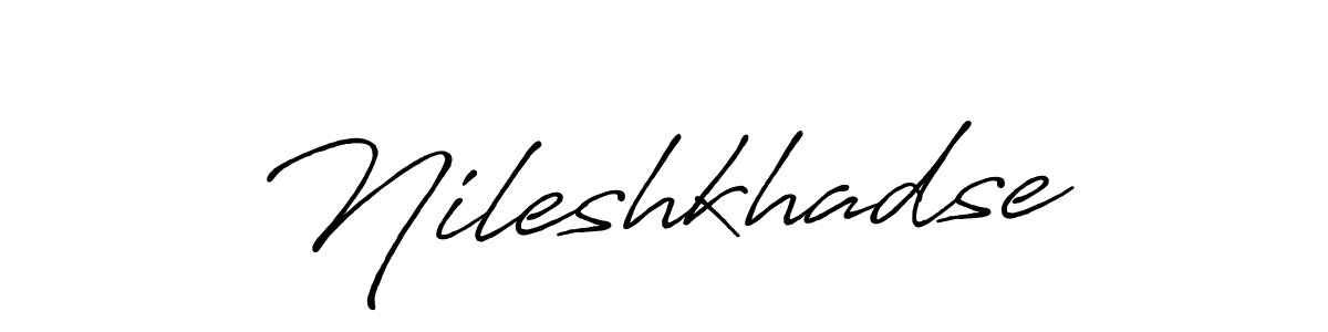 Create a beautiful signature design for name Nileshkhadse. With this signature (Antro_Vectra_Bolder) fonts, you can make a handwritten signature for free. Nileshkhadse signature style 7 images and pictures png