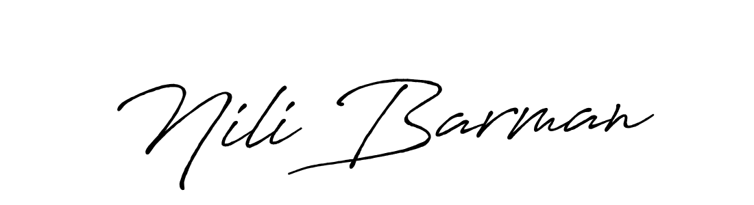 Make a beautiful signature design for name Nili Barman. With this signature (Antro_Vectra_Bolder) style, you can create a handwritten signature for free. Nili Barman signature style 7 images and pictures png