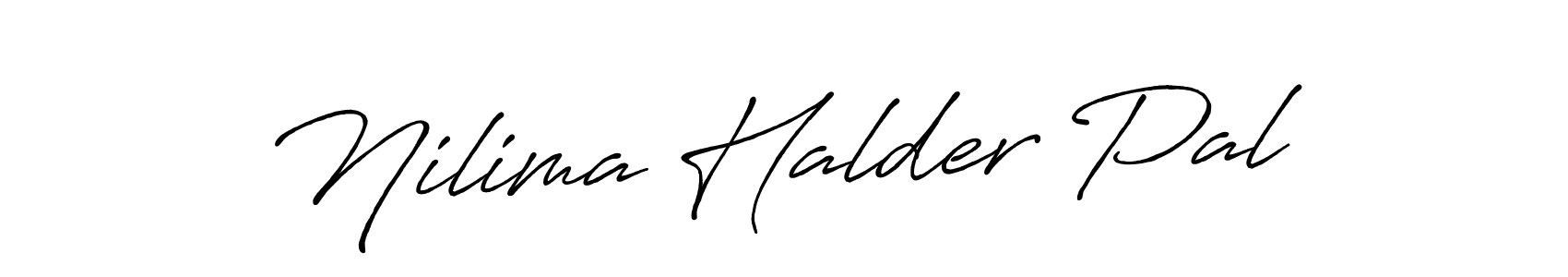 Create a beautiful signature design for name Nilima Halder Pal. With this signature (Antro_Vectra_Bolder) fonts, you can make a handwritten signature for free. Nilima Halder Pal signature style 7 images and pictures png