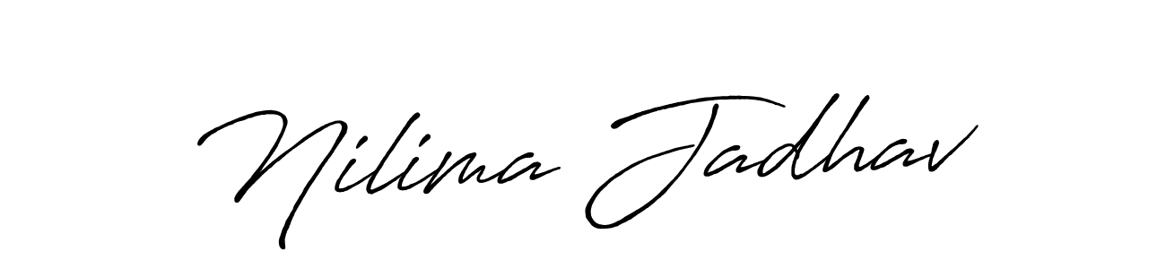 Create a beautiful signature design for name Nilima Jadhav. With this signature (Antro_Vectra_Bolder) fonts, you can make a handwritten signature for free. Nilima Jadhav signature style 7 images and pictures png