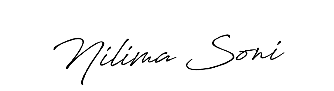 Create a beautiful signature design for name Nilima Soni. With this signature (Antro_Vectra_Bolder) fonts, you can make a handwritten signature for free. Nilima Soni signature style 7 images and pictures png