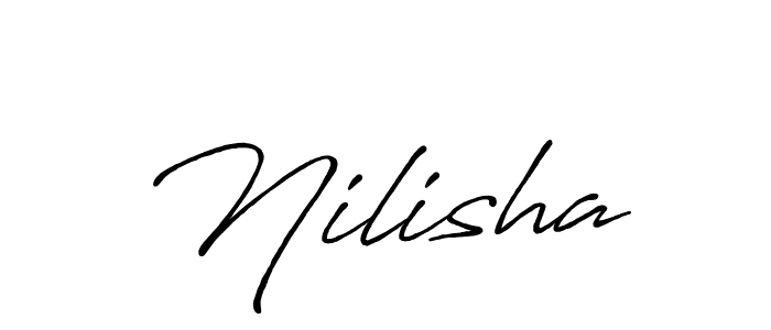 Make a beautiful signature design for name Nilisha. With this signature (Antro_Vectra_Bolder) style, you can create a handwritten signature for free. Nilisha signature style 7 images and pictures png