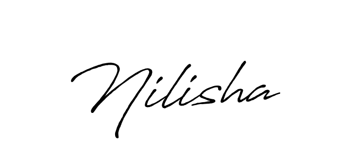 Make a beautiful signature design for name Nilisha. With this signature (Antro_Vectra_Bolder) style, you can create a handwritten signature for free. Nilisha signature style 7 images and pictures png