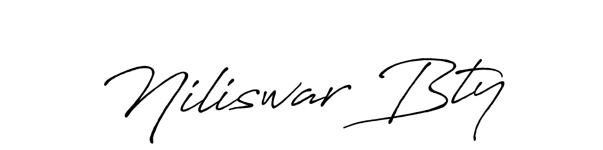 Create a beautiful signature design for name Niliswar Bty. With this signature (Antro_Vectra_Bolder) fonts, you can make a handwritten signature for free. Niliswar Bty signature style 7 images and pictures png