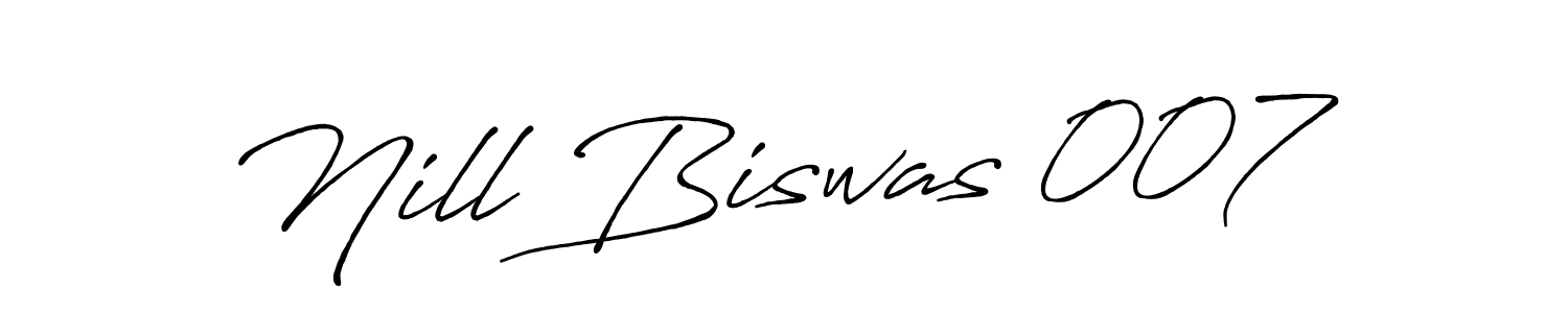 Use a signature maker to create a handwritten signature online. With this signature software, you can design (Antro_Vectra_Bolder) your own signature for name Nill Biswas 007. Nill Biswas 007 signature style 7 images and pictures png