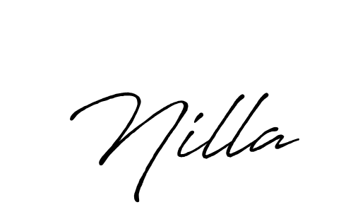 You should practise on your own different ways (Antro_Vectra_Bolder) to write your name (Nilla) in signature. don't let someone else do it for you. Nilla signature style 7 images and pictures png