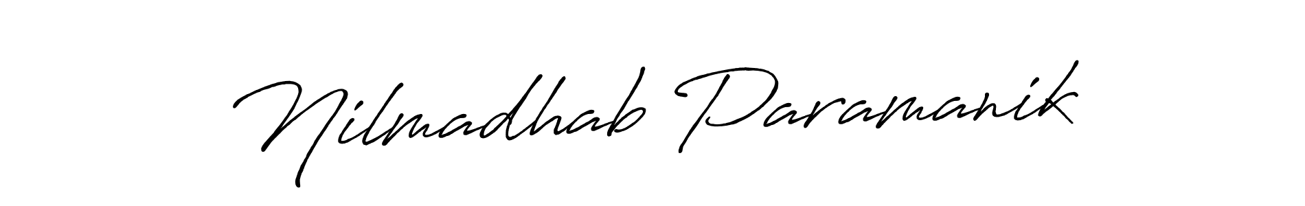 Create a beautiful signature design for name Nilmadhab Paramanik. With this signature (Antro_Vectra_Bolder) fonts, you can make a handwritten signature for free. Nilmadhab Paramanik signature style 7 images and pictures png