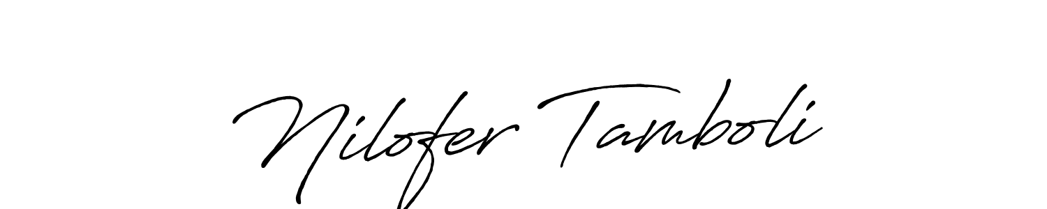 How to make Nilofer Tamboli signature? Antro_Vectra_Bolder is a professional autograph style. Create handwritten signature for Nilofer Tamboli name. Nilofer Tamboli signature style 7 images and pictures png