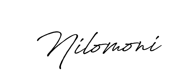 How to make Nilomoni name signature. Use Antro_Vectra_Bolder style for creating short signs online. This is the latest handwritten sign. Nilomoni signature style 7 images and pictures png