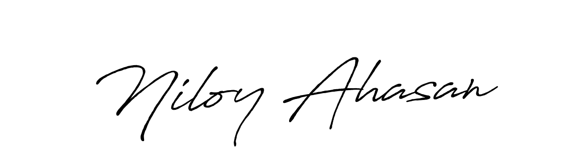 Make a beautiful signature design for name Niloy Ahasan. With this signature (Antro_Vectra_Bolder) style, you can create a handwritten signature for free. Niloy Ahasan signature style 7 images and pictures png