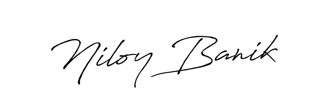 Antro_Vectra_Bolder is a professional signature style that is perfect for those who want to add a touch of class to their signature. It is also a great choice for those who want to make their signature more unique. Get Niloy Banik name to fancy signature for free. Niloy Banik signature style 7 images and pictures png