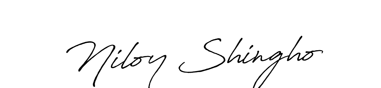 How to make Niloy Shingho signature? Antro_Vectra_Bolder is a professional autograph style. Create handwritten signature for Niloy Shingho name. Niloy Shingho signature style 7 images and pictures png